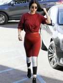 Selena Gomez in Red Tights, Hits the Gym in Los Angeles