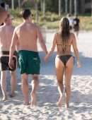 Sylvie Meis in a Bikini at the Beach in Miami