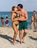 Sylvie Meis in a Bikini at the Beach in Miami