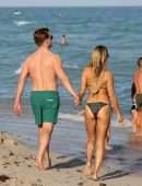 Sylvie Meis in a Bikini at the Beach in Miami