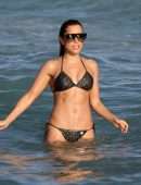 Sylvie Meis in a Bikini at the Beach in Miami