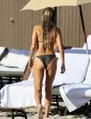 Sylvie Meis in a Bikini at the Beach in Miami