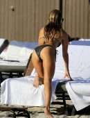 Sylvie Meis in a Bikini at the Beach in Miami