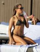 Sylvie Meis in a Bikini at the Beach in Miami