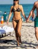 Sylvie Meis in a Bikini at the Beach in Miami