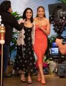 Vanessa Hudgens and Jennifer Lopez on Despierta America in Miami
