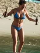 Zara Holland in Bikini at a Beach in Barbados