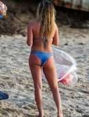 Zara Holland in Bikini at a Beach in Barbados