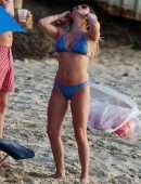 Zara Holland in Bikini at a Beach in Barbados