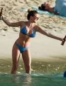 Zara Holland in Bikini at a Beach in Barbados
