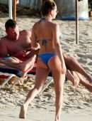 Zara Holland in Bikini at a Beach in Barbados