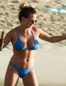 Zara Holland in Bikini at a Beach in Barbados
