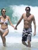 Alessandra Ambrosio in White Bikini at Beach in Florianopolis