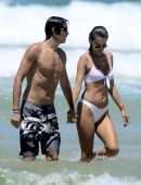 Alessandra Ambrosio in White Bikini at Beach in Florianopolis