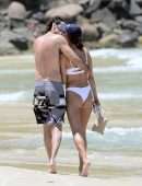 Alessandra Ambrosio in White Bikini at Beach in Florianopolis