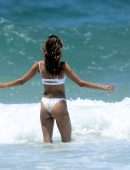 Alessandra Ambrosio in White Bikini at Beach in Florianopolis
