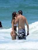 Alessandra Ambrosio in White Bikini at Beach in Florianopolis
