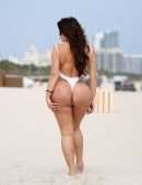 Anastasiya Kvitko for White Swimsuit Photoshoot in Miami