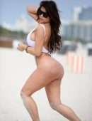 Anastasiya Kvitko for White Swimsuit Photoshoot in Miami
