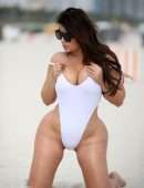Anastasiya Kvitko for White Swimsuit Photoshoot in Miami