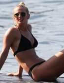 Anna Heinrich in Black Bikini at the Beach in Sydney