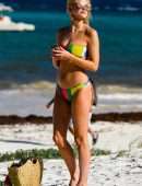 Ashley James in Bikini on the Beach in Zanzibar