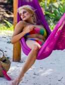 Ashley James in Bikini on the Beach in Zanzibar