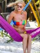 Ashley James in Bikini on the Beach in Zanzibar