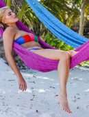 Ashley James in Bikini on the Beach in Zanzibar