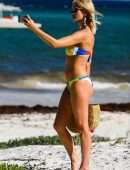 Ashley James in Bikini on the Beach in Zanzibar