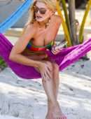Ashley James in Bikini on the Beach in Zanzibar