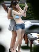 Bella Thorne and Dani Thorne on Miami Vacation by the Pool