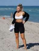 Camille Kostek on the Beach in Miami