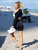 Camille Kostek on the Beach in Miami