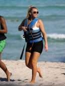 Camille Kostek on the Beach in Miami