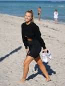Camille Kostek on the Beach in Miami
