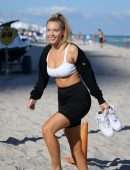 Camille Kostek on the Beach in Miami