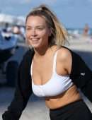 Camille Kostek on the Beach in Miami