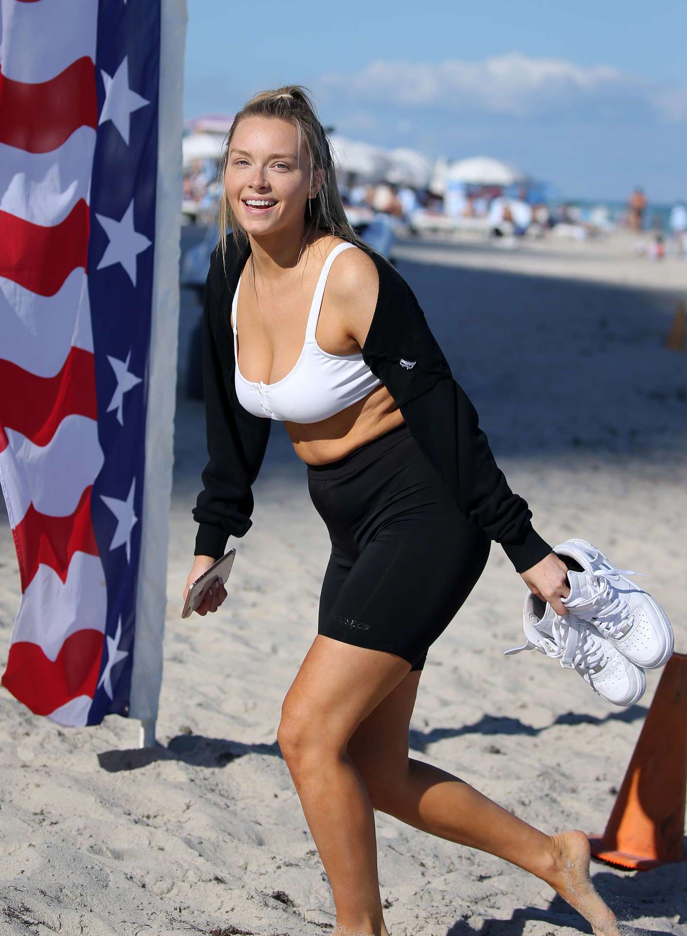 Camille Kostek on the Beach in Miami