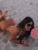 Claudia Romani Booty for Thong Bikini Photoshoot in Miami Beach