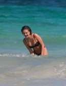 Delilah Belle Hamlin in Bikini on the Beach in Tulum