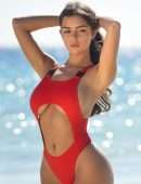 Demi Rose Mawby Booty in Red Swimsuit Photoshoot in Tulum