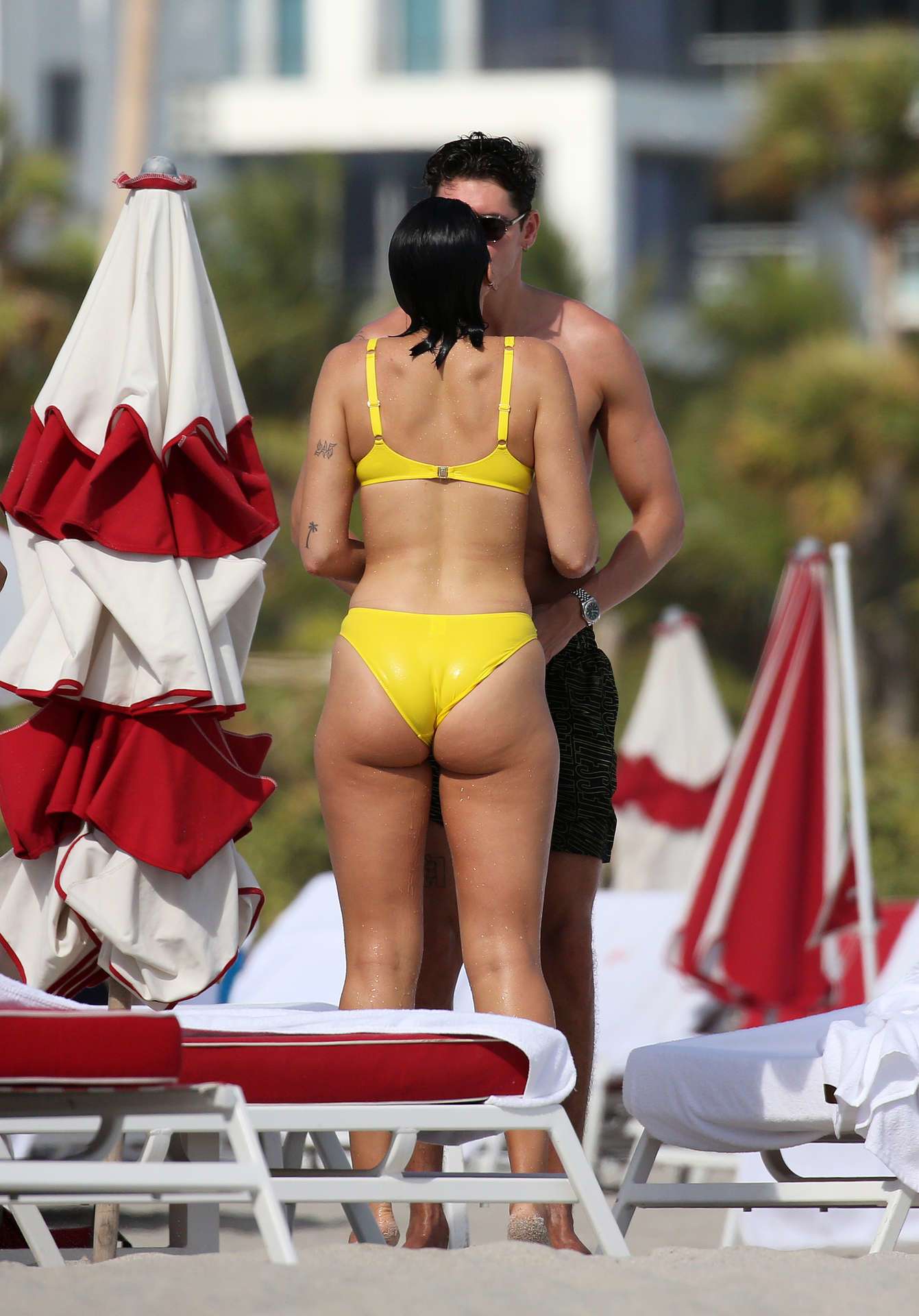 Dua Lipa Booty in Bikini on the Beach in Miami, Florida