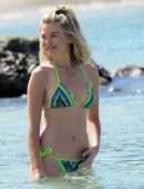 Georgia Toffolo, Queen of the Jungle in Bikini on a Barbados Beach