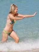 Georgia Toffolo, Queen of the Jungle in Bikini on a Barbados Beach