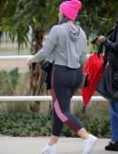 Iskra Lawrence Booty in Spandex, Out in Miami