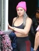 Iskra Lawrence Booty in Spandex, Out in Miami