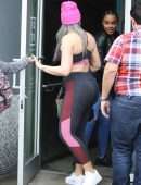 Iskra Lawrence Booty in Spandex, Out in Miami