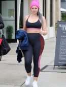 Iskra Lawrence Booty in Spandex, Out in Miami