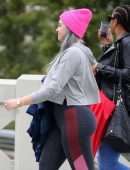 Iskra Lawrence Booty in Spandex, Out in Miami